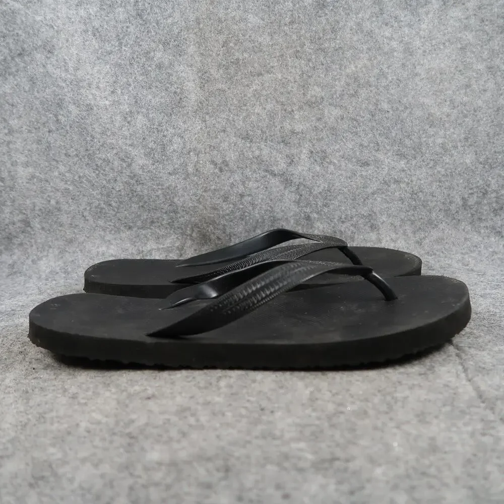 Casual Shoes Mens 8 Sandals Flip Flops Slip On Black Rubber Swim Lake Beach Pool